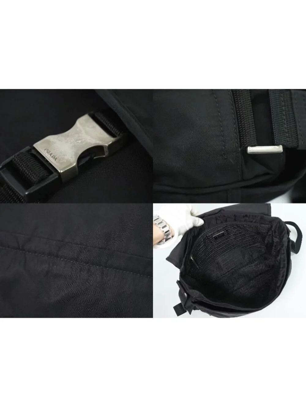Prada Sports Line Shoulder Bag Pochette Nylon Black